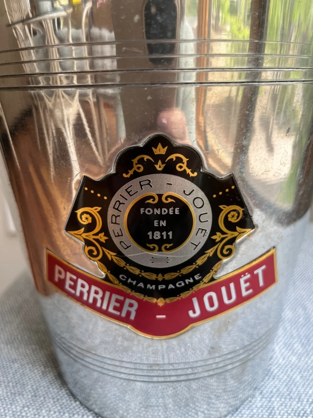 Vintage Perrier Jouet Champagne Bucket Ice Aluminum Silver France